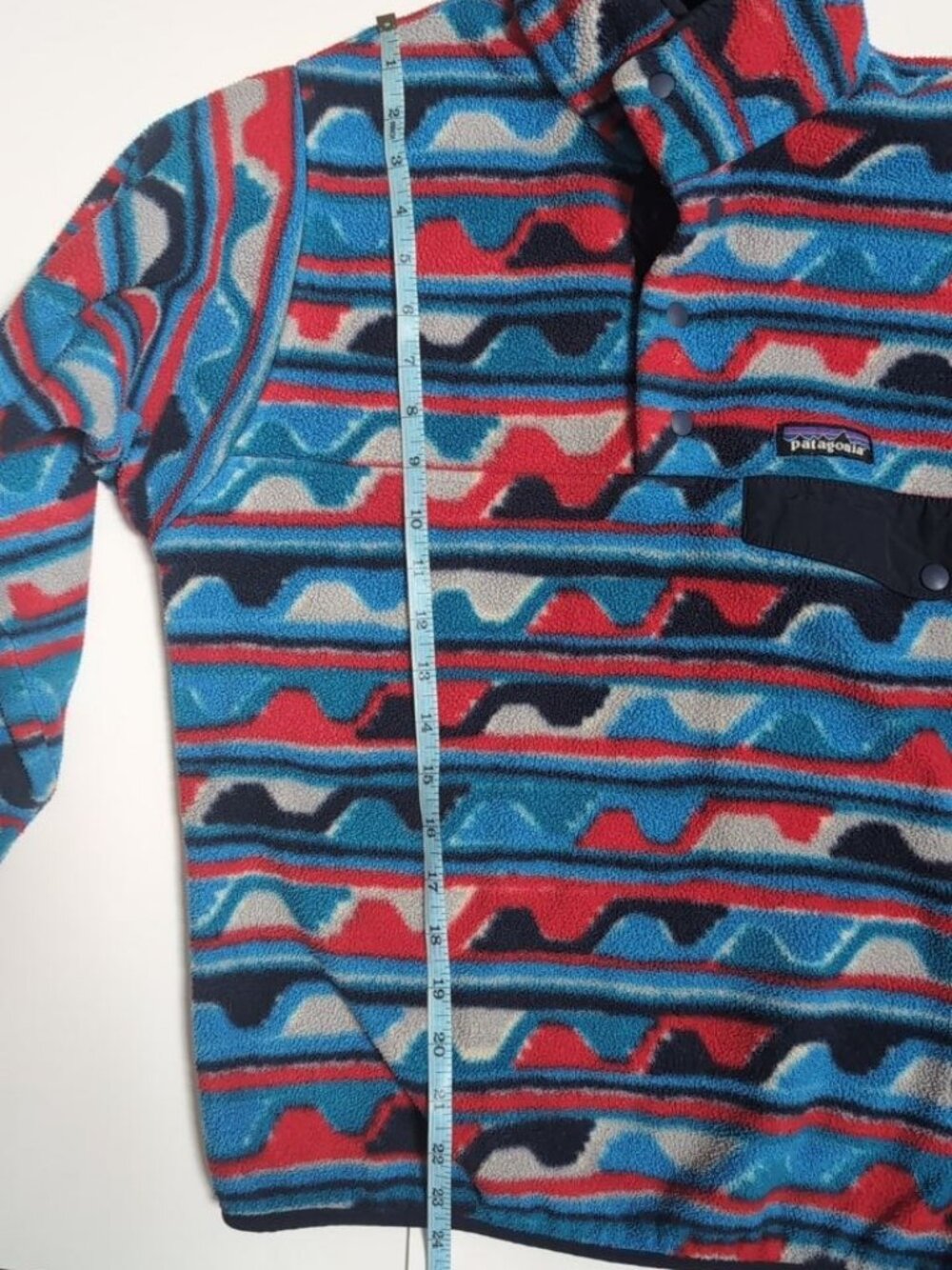 Patagonia Synchilla Snap-T Aztec Blue Delta Waves Pullover - Picture 8 of 12